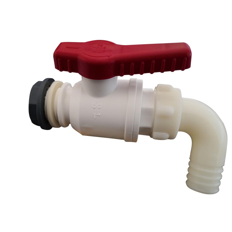 1 - Robinet à bille en fibre PP6 1/2" pour vidange de réservoir de camping-car